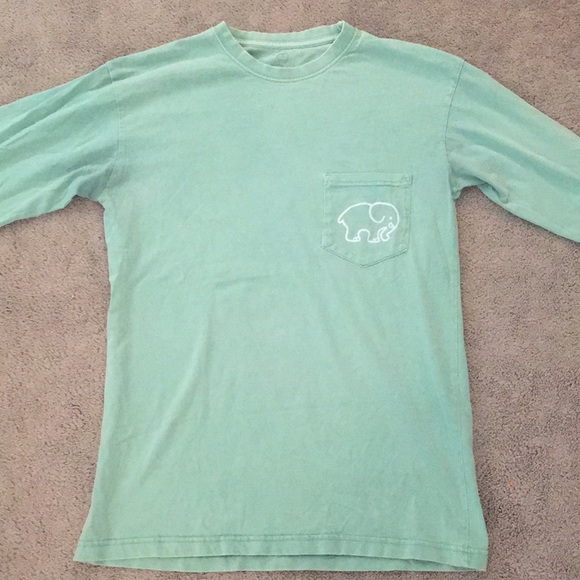 Ivory Ella Teal Geometric Orange Long Sleeve Tee - Picture 1 of 5